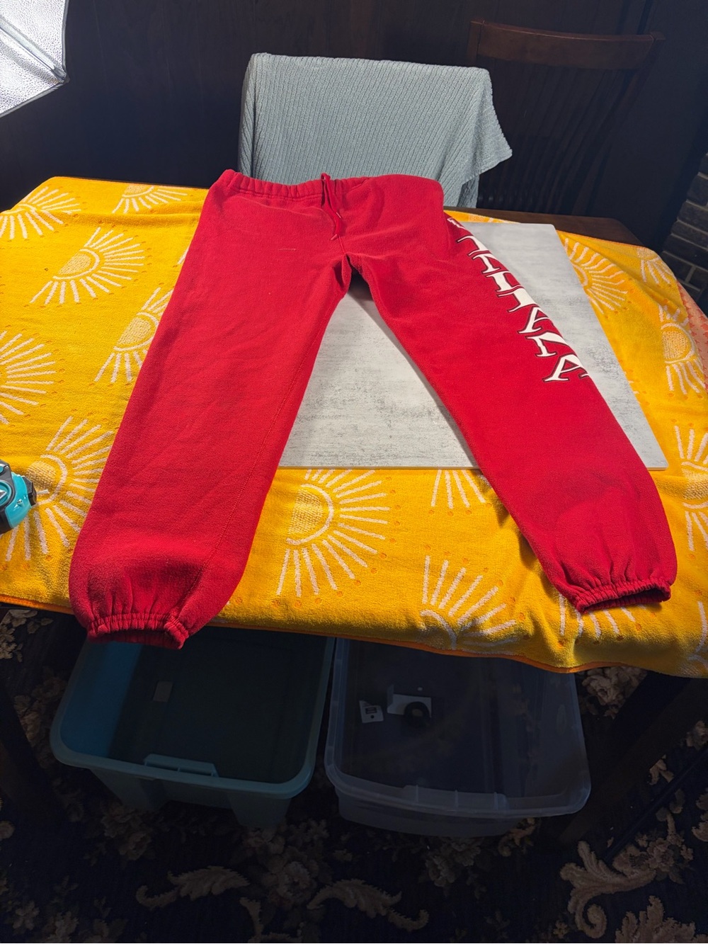 Unbranded Red Fleece Jumpsuit-Style Sweatpants